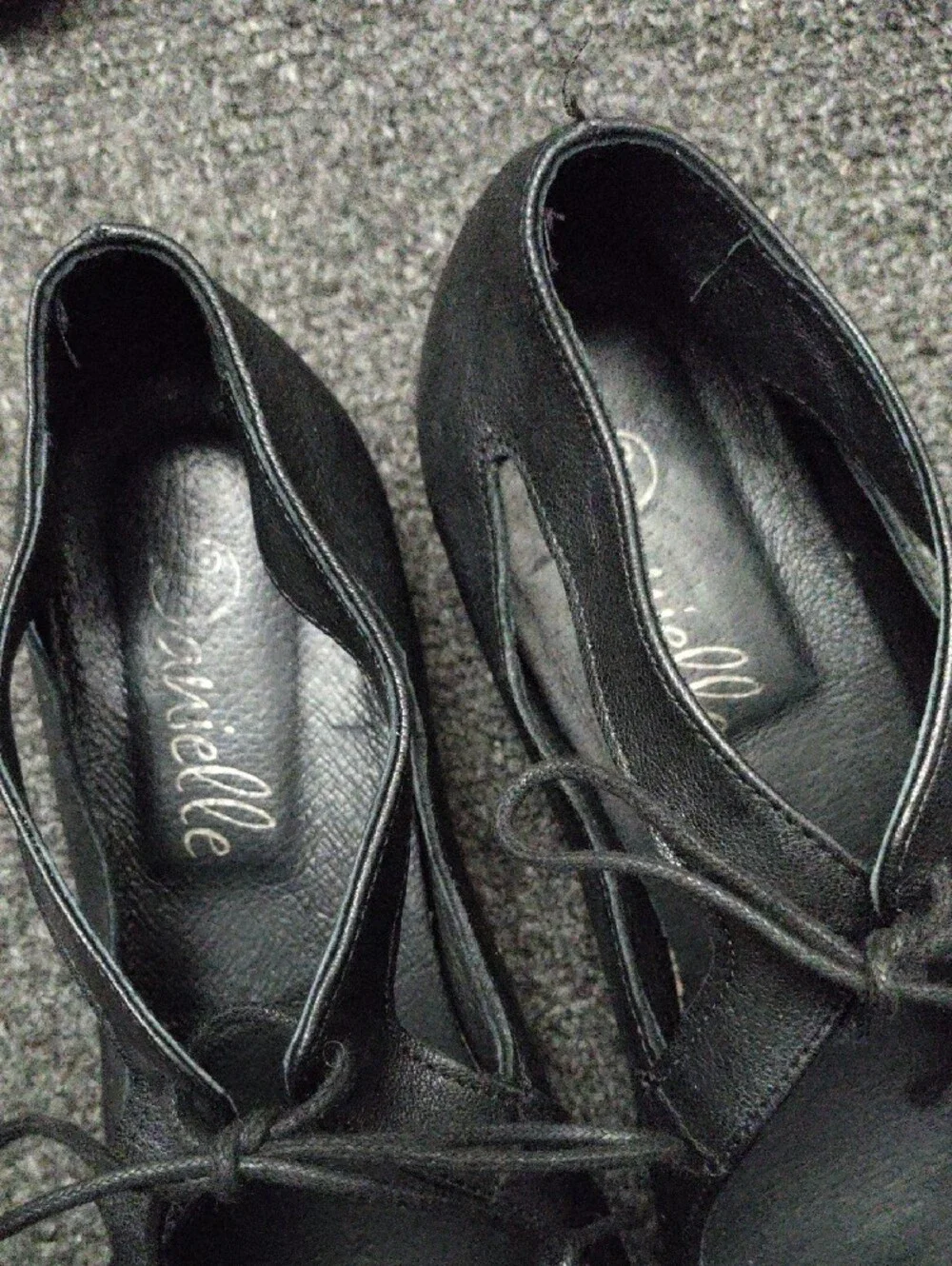 Women's Black Lace-Up Ballet Flats